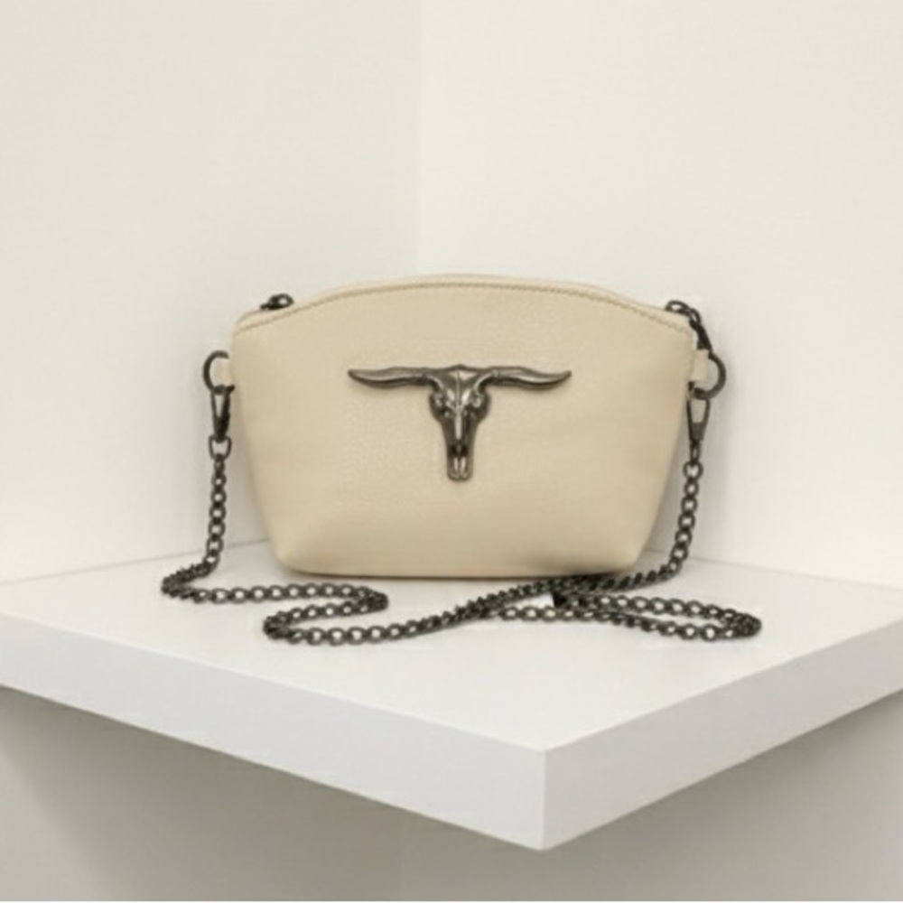 Mini Cream ox skull 3 in 1 cross body